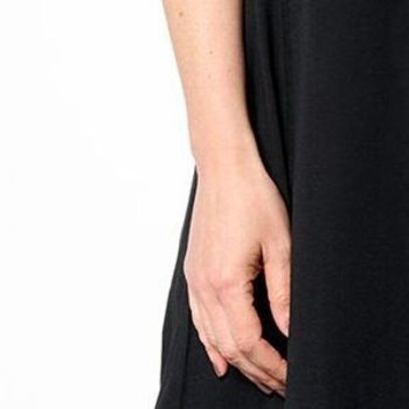 Maya J Women's Petite Dress PS Knit Lace Hem Black A648216 - Picture 2 of 4